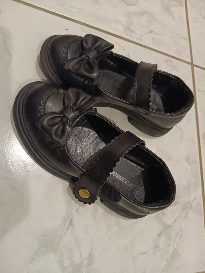 Kız Çocuk Siyah Tokalı Bale Düz Ayakkabı - Görsel 3