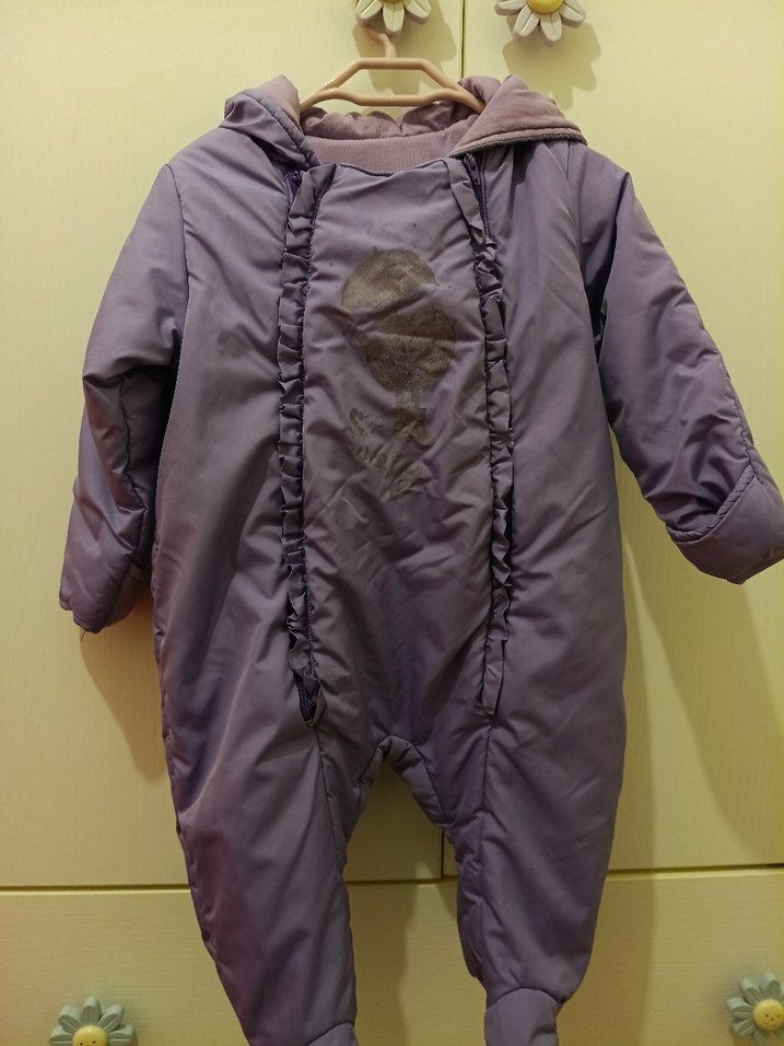 Lilla Bebek Tulumu, Fırfırlı, Gri Detaylı 6.9 ay - Görsel 4