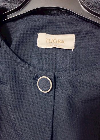 40 Beden Düğmeli Lacivert Kadın Uzun Kaban