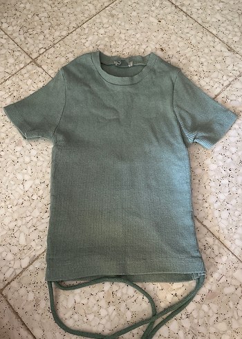 Gri Kısa Kollu Keten Kadın Tişört