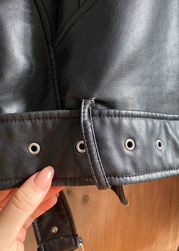 s Beden siyah Renk Siyah Deri Biker Ceket
