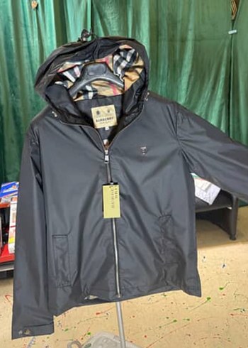 Burbery Siyah Fermuarlı Erkek Street Wear Ceket