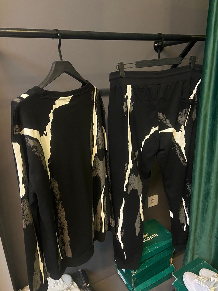 Boss Erkek Siyah Batik Desenli Uzun Kollu Pijama Takımı - Görsel 2