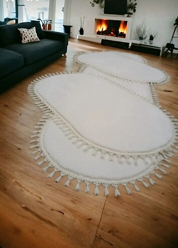 30 Beden 3lu yatak odası takımı peluş kaymaz taban 1 adet 80*300+2 adet 8