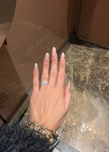 Pandora Beyaz kalpli Minimalist Yüzük - Görsel 3