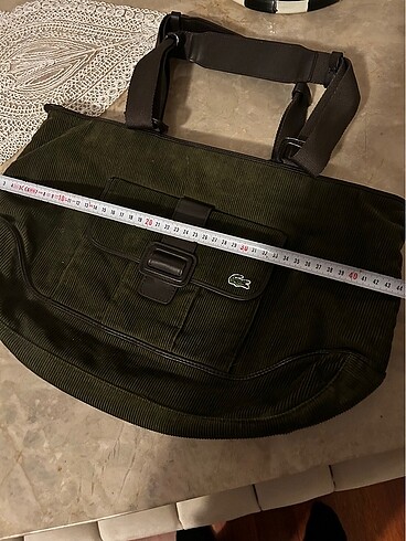 Lacoste kadife el çantası