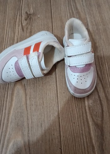 Kız Çocuk Pudra Beyaz Cırtcırtlı Spor Ayakkabı - Görsel 2