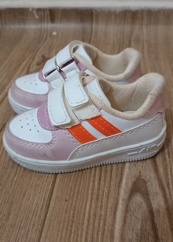 Kız Çocuk Pudra Beyaz Cırtcırtlı Spor Ayakkabı - Görsel 3