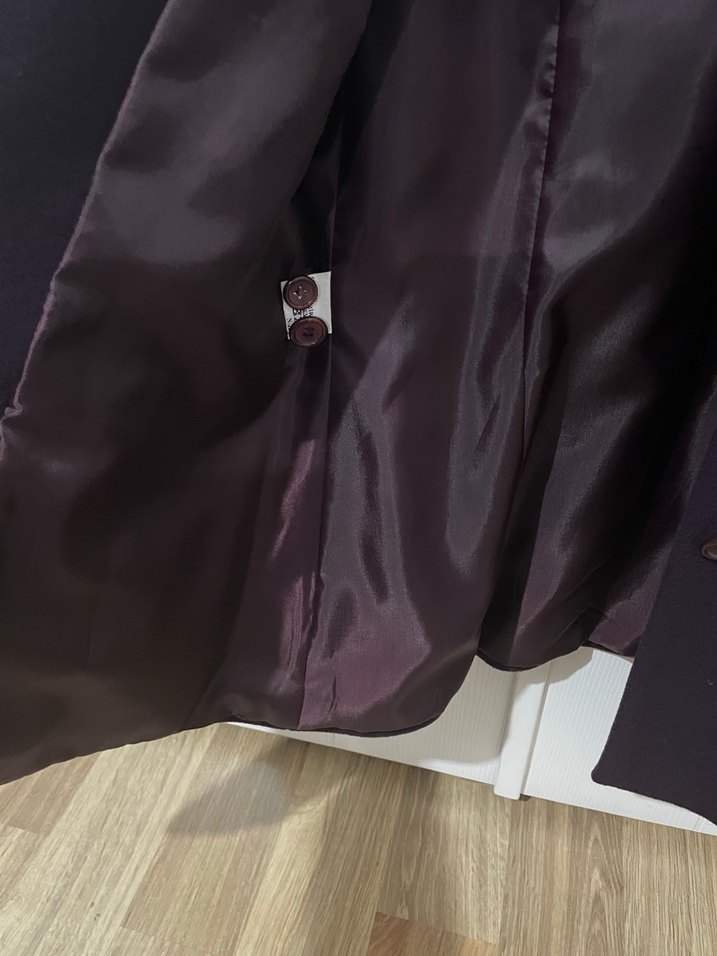 Düğmeli mürdüm Kadın Blazer Ceket - Görsel 5