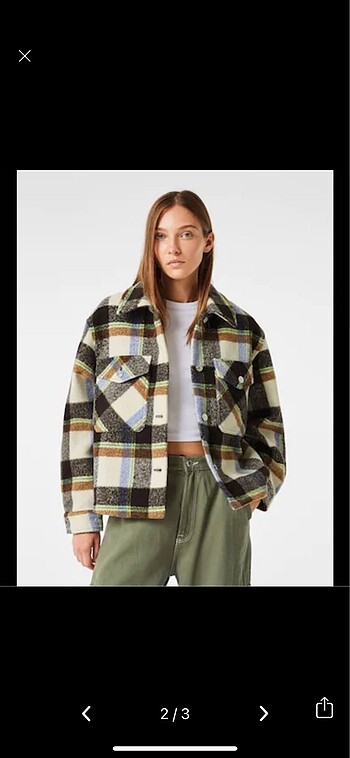 Bershka Bershka oversize renkli biker ceket