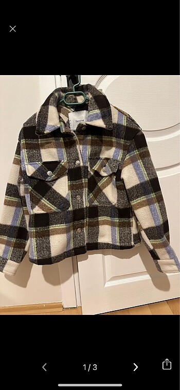 Bershka oversize renkli biker ceket