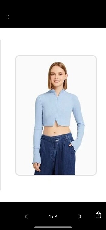 Bershka dik yaka hırka