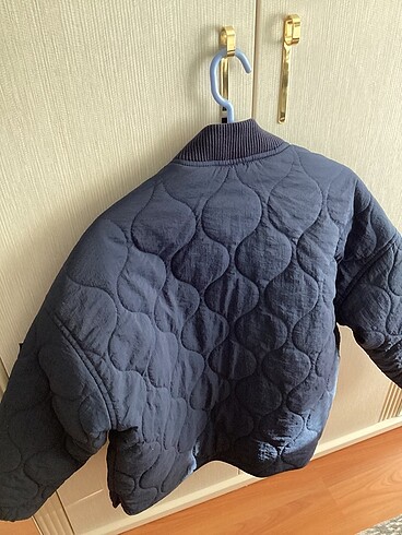 xs Beden Mavi kapitone bomber ceket