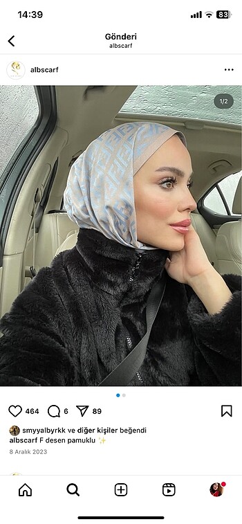 Fendi Alb scarf şal