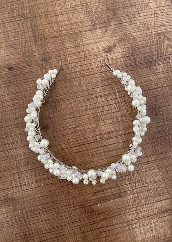 Boncuklu Saç Aksesuarı. Gelin tacı - Görsel 2