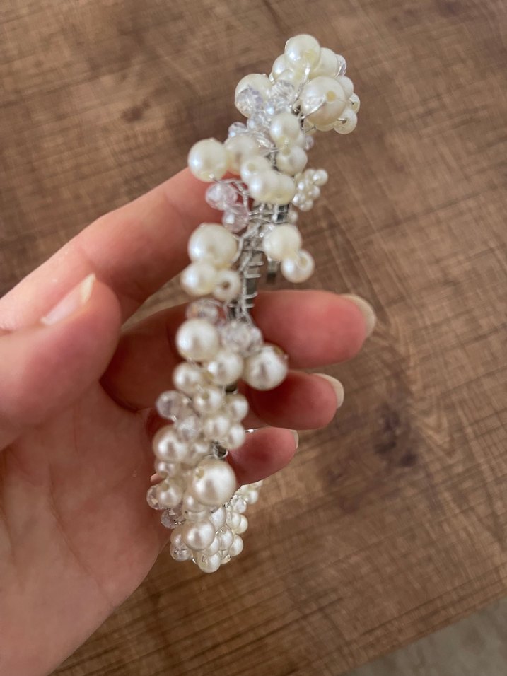 Boncuklu Saç Aksesuarı. Gelin tacı - Görsel 3