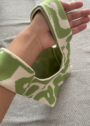 Yeşil Desenli Örgü Kadın Omuz Çantası - Görsel 3