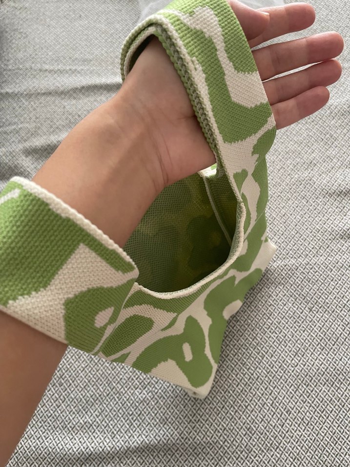 Yeşil Desenli Örgü Kadın Omuz Çantası - Görsel 3