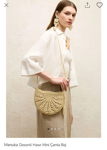 Pudra Pembe Nakışlı Bohem Örgü Kadın Çapraz Çanta - Görsel 5