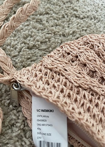 Pudra Pembe Nakışlı Bohem Örgü Kadın Çapraz Çanta - Görsel 2