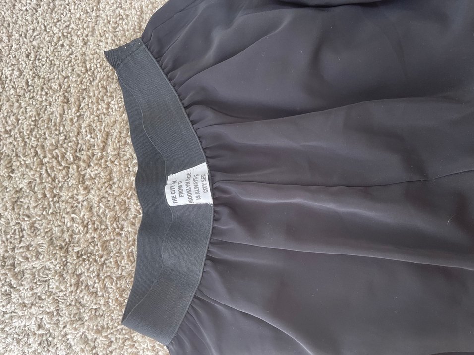 Siyah bol kesim Kadın Kumaş Pantolon - Görsel 2