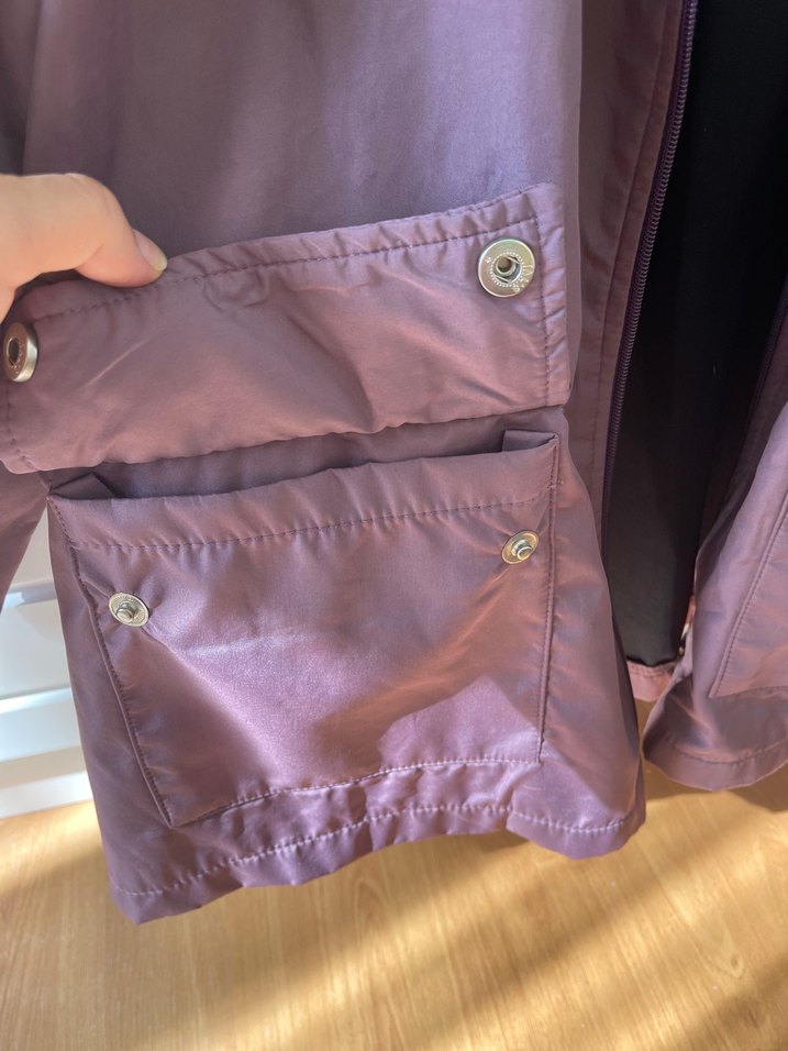 Mor Midi Boy Kapüşonlu Yağmurluk - Görsel 4