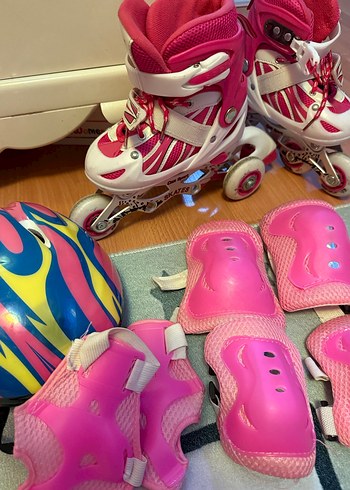 Renkli Pembe kız çocuk Spor Paten - Görsel 9