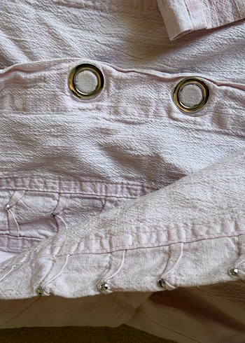 Pembe Nakışlı Keten pamuk çocuk gömlek Bluzu - Görsel 3