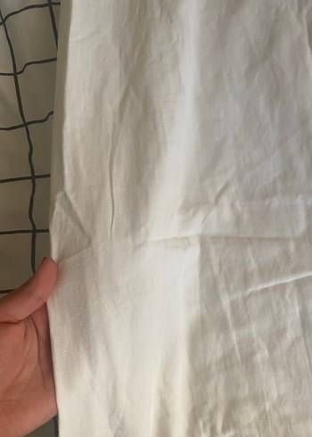 Defacto Beyaz Keten Uzun Elbise