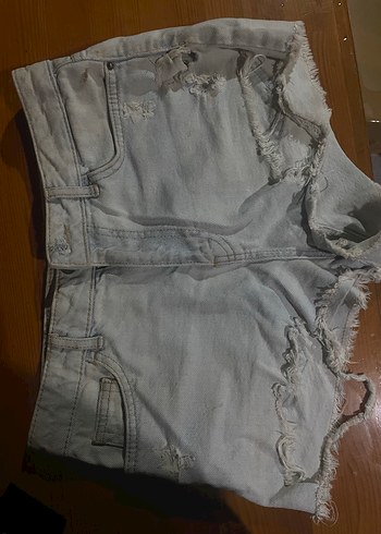 Gri Mini Kadın Denim Şort - Görsel 3