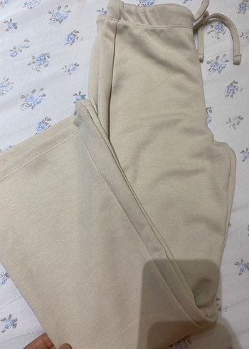 Bej Pamuklu Salaş kız çocuk Kumaş Pantolon - Görsel 2