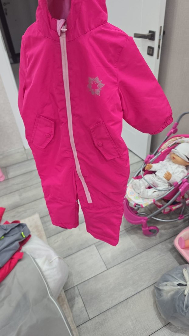 Renkli Pembemsi Kız Bebek Kar Tulumu - Görsel 2