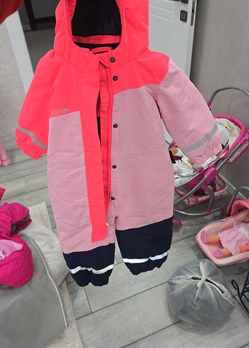 Kız Bebek Pembe Kapüşonlu Kayak Tulumu - Görsel 3