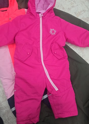 Kız Bebek Pembe Kapüşonlu Kayak Tulumu - Görsel 4