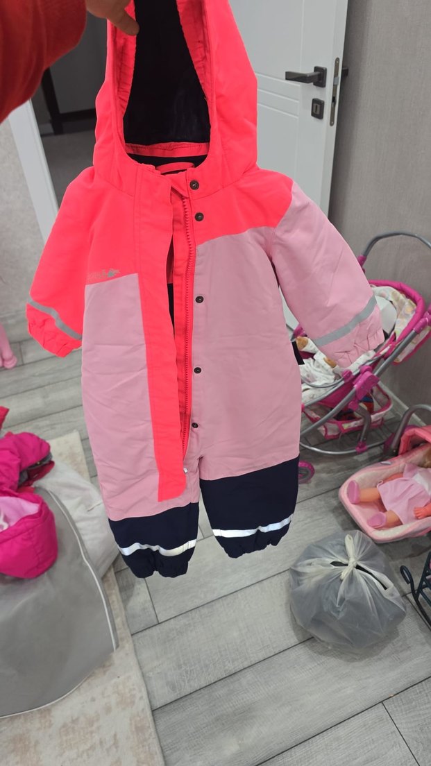 Kız Bebek Pembe Kapüşonlu Kayak Tulumu - Görsel 3