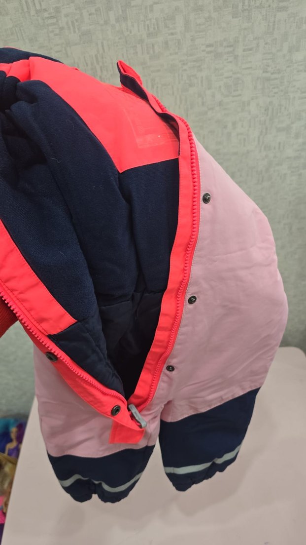 Kız Bebek Pembe Kapüşonlu Kayak Tulumu - Görsel 2