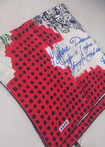 Fermuarlı Kırmızı Vintage Kadın Fular - Görsel 5