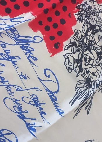 Fermuarlı Kırmızı Vintage Kadın Fular - Görsel 2