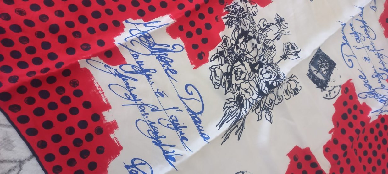 Fermuarlı Kırmızı Vintage Kadın Fular - Görsel 2