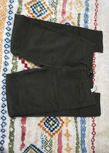 Yüksek Bel Haki Dar Pantolon - Görsel 4