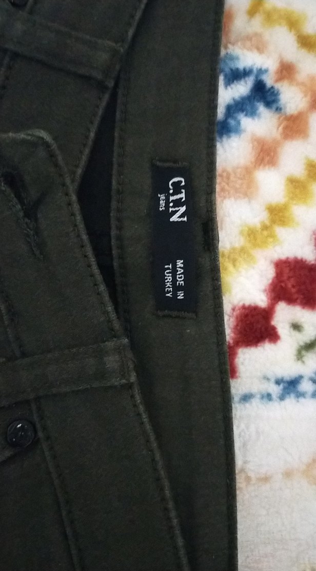 Yüksek Bel Haki Dar Pantolon - Görsel 2