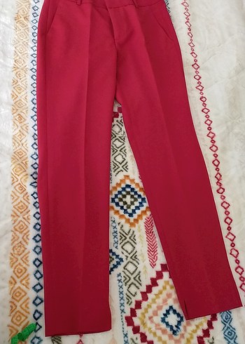 Kırmızı Kadın Kumaş Pantolon - Görsel 4