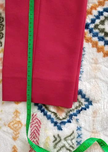 Kırmızı Kadın Kumaş Pantolon - Görsel 3