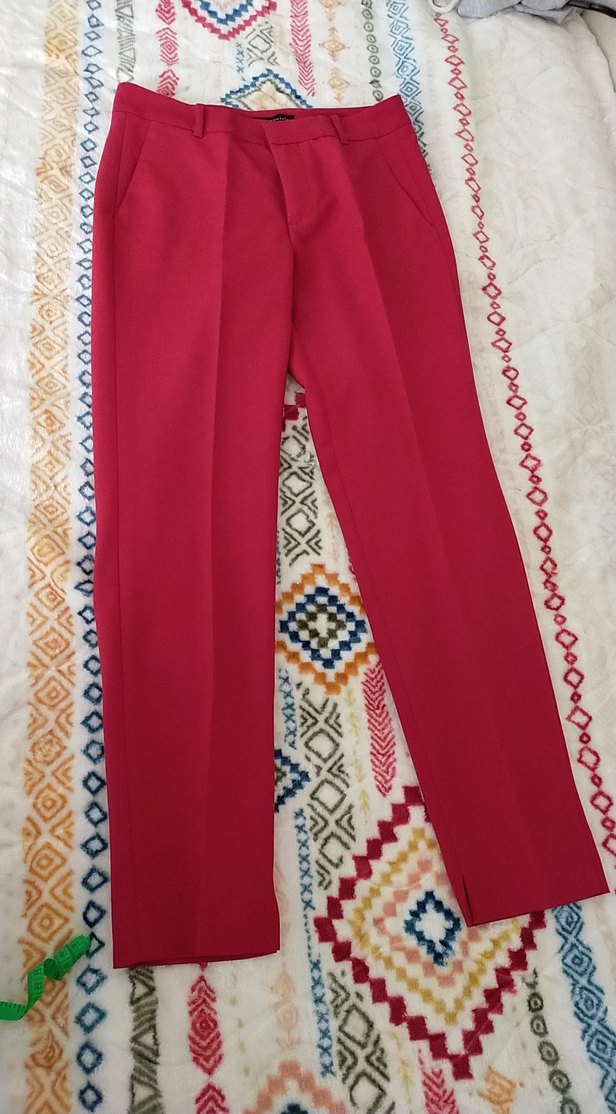 Kırmızı Kadın Kumaş Pantolon - Görsel 4