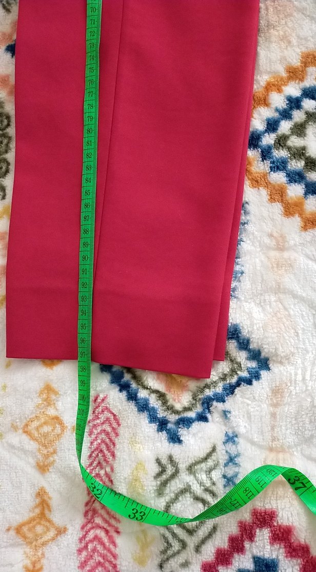 Kırmızı Kadın Kumaş Pantolon - Görsel 3