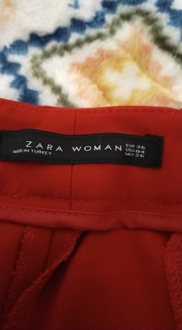 Kırmızı Kadın Kumaş Pantolon - Görsel 5