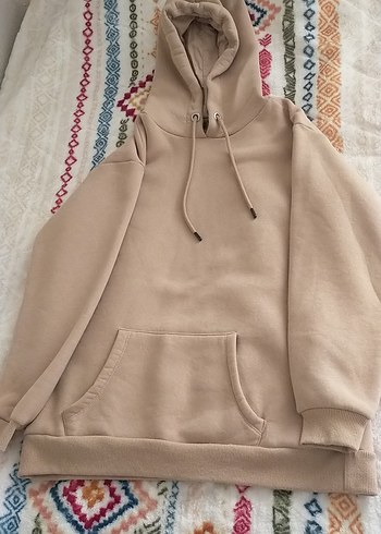 Bej Kadın Oversize Sweatshirt - Görsel 3