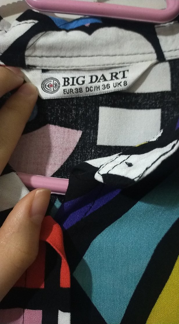 Renkli Desenli Uzun Kollu Kadın Gömlek - Görsel 2