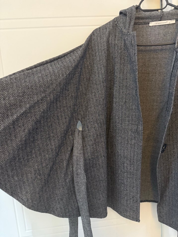 Düğmeli Gri Panço - Görsel 3