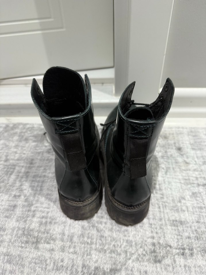 Yeşil Deri Topuklu Botlar - Görsel 3